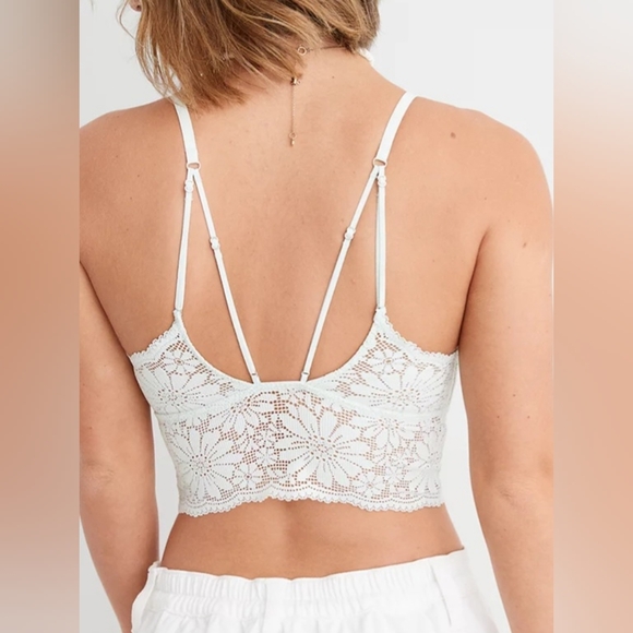 🫧AERIE LACE PADDED LONGLINE BRALETTE SIZE S - Picture 2 of 8